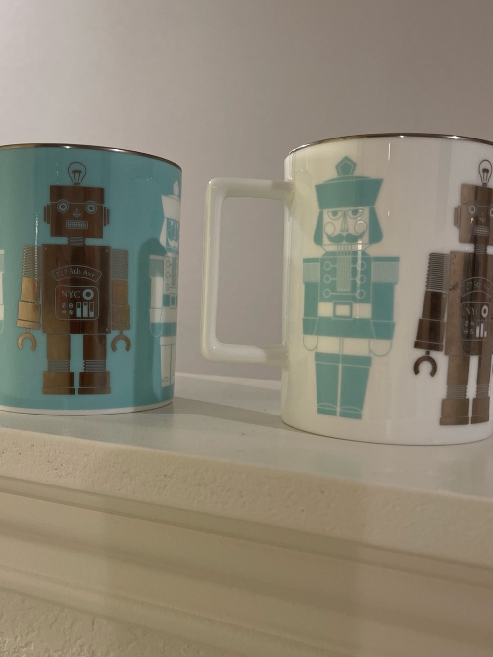 Tiffany&Co Special Edition 2018 Nutcracker Robot Mug Cup Set of 2 No Box